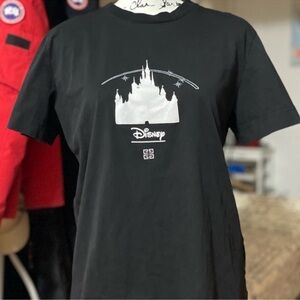 Givenchy x Disney castle black tshirt adult size small *damaged* see pics